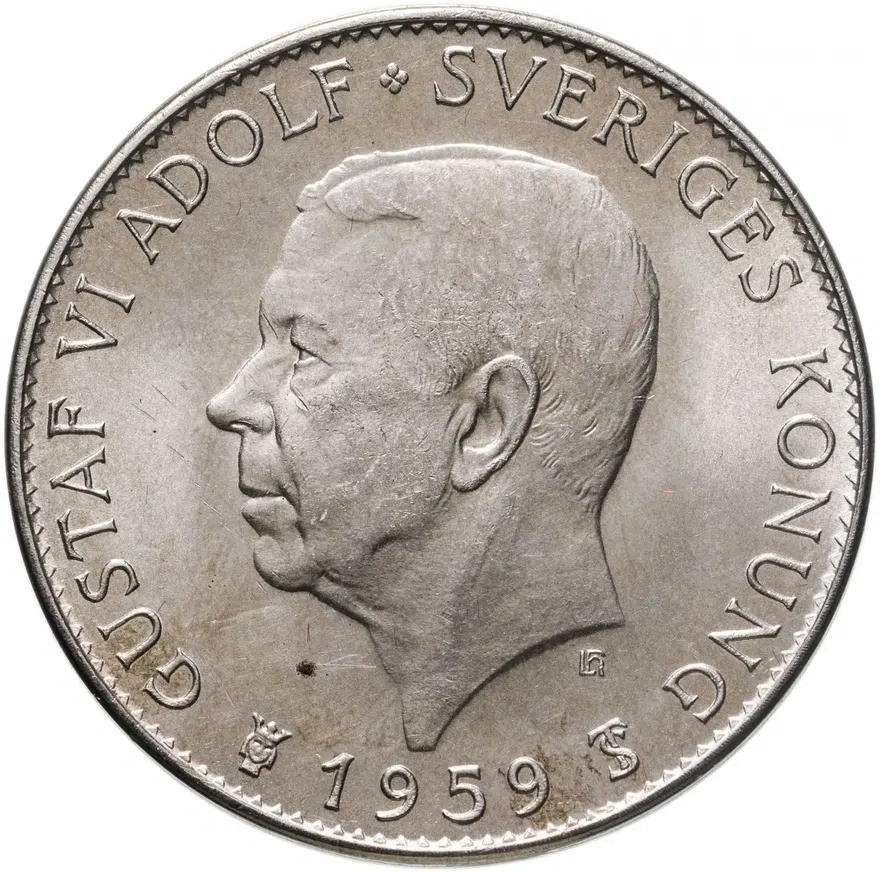 Швеция 5 крон 1959 "150 лет Конституции"