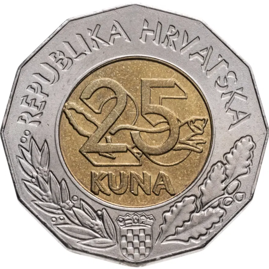 Хорватия 25 кун (kuna) 2000  Рождение нового тысячелетия, реверс