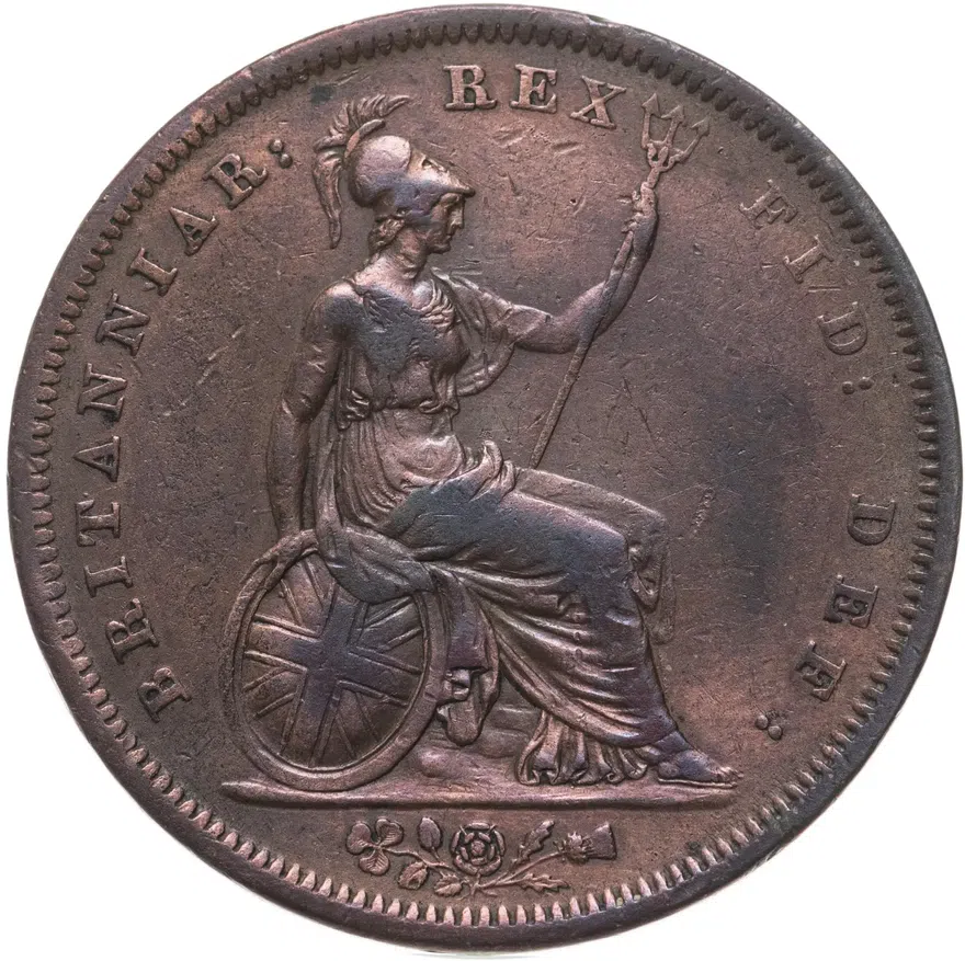 Великобритания 1 пенни 1826 Король Георг IV, реверс