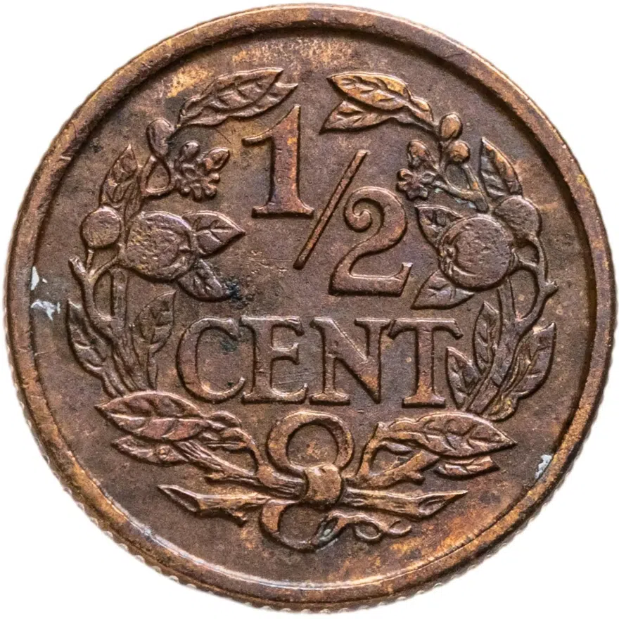 Нидерланды 1/2 цента (cent) 1936