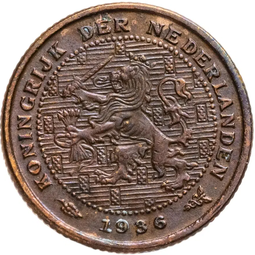 Нидерланды 1/2 цента (cent) 1936, реверс