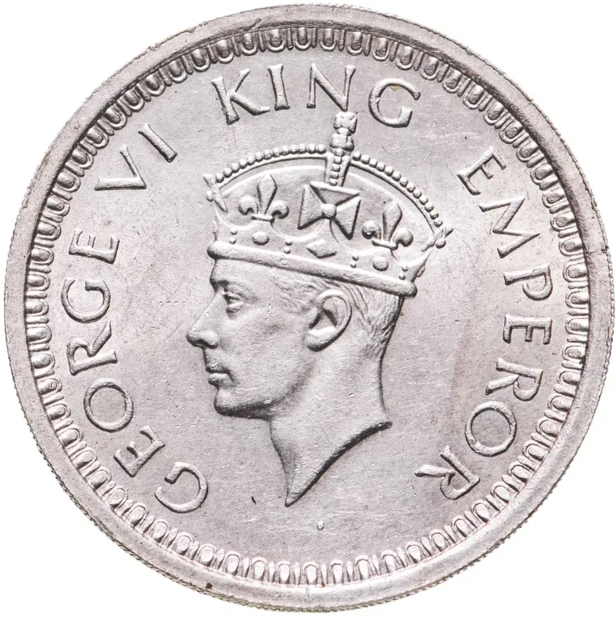 Индия (Британская) 1 рупия (rupee) 1945 знак монетного двора: "L" - Лахор, реверс