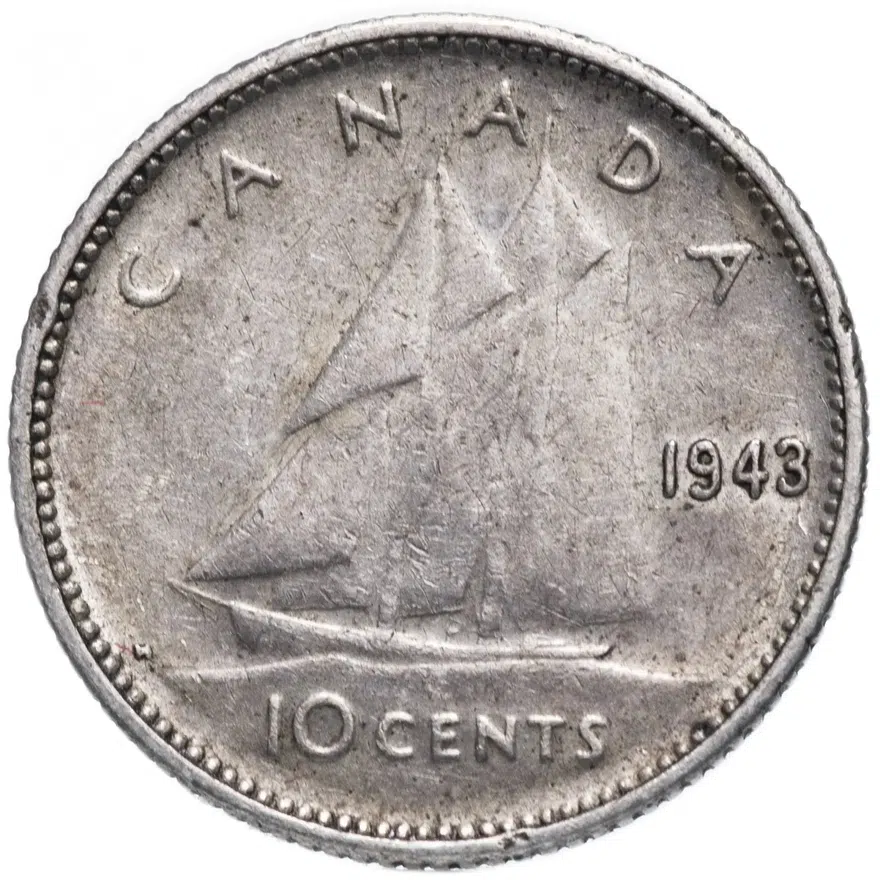 Канада 10 центов (cents) 1943
