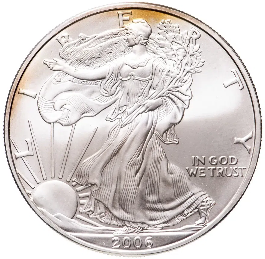 США 1 доллар (dollar) 2006  Американский серебряный орёл Без отметки монетного двора
