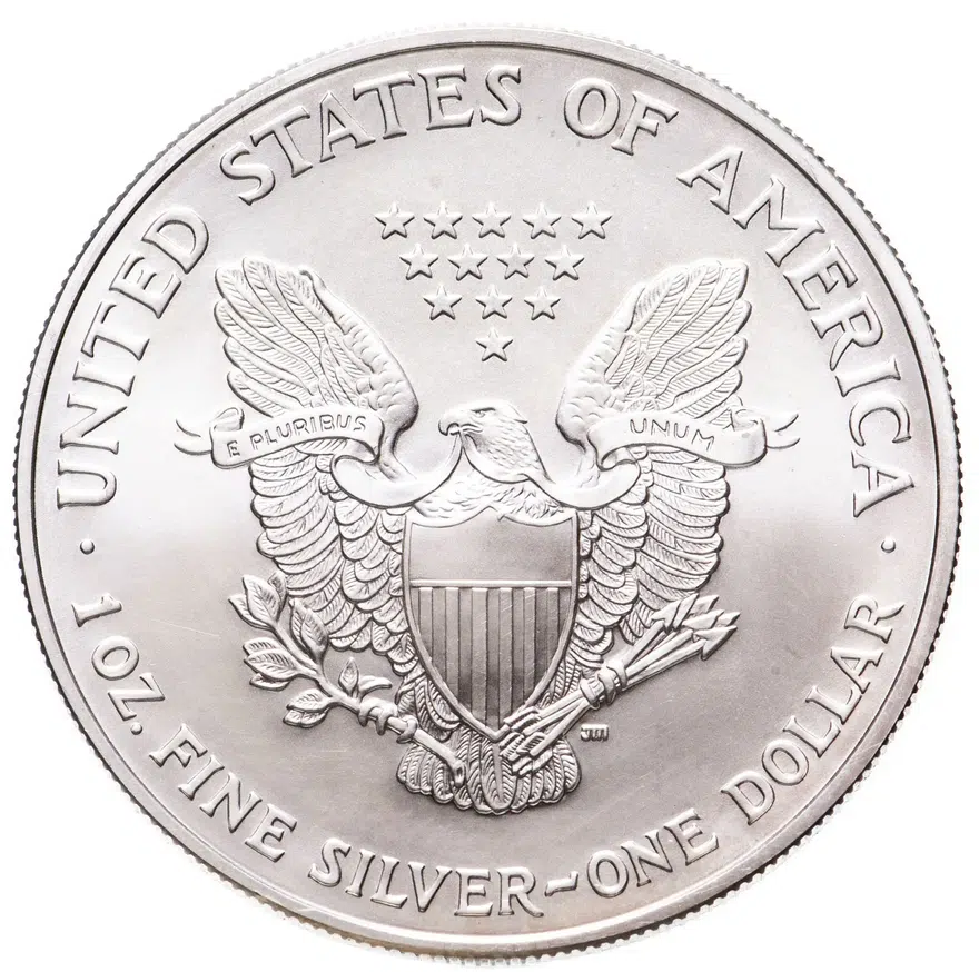 США 1 доллар (dollar) 2006  Американский серебряный орёл Без отметки монетного двора, реверс