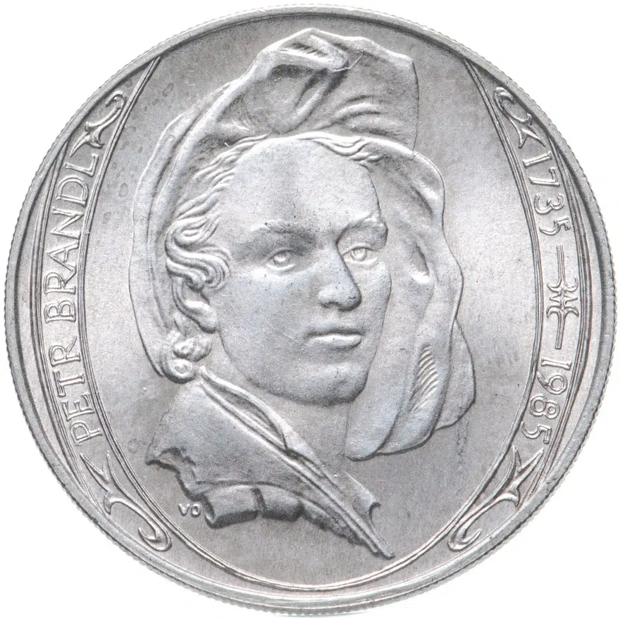 Чехословакия 100 крон (korun) 1985  150 лет со дня смерти Петра Брандля, аверс