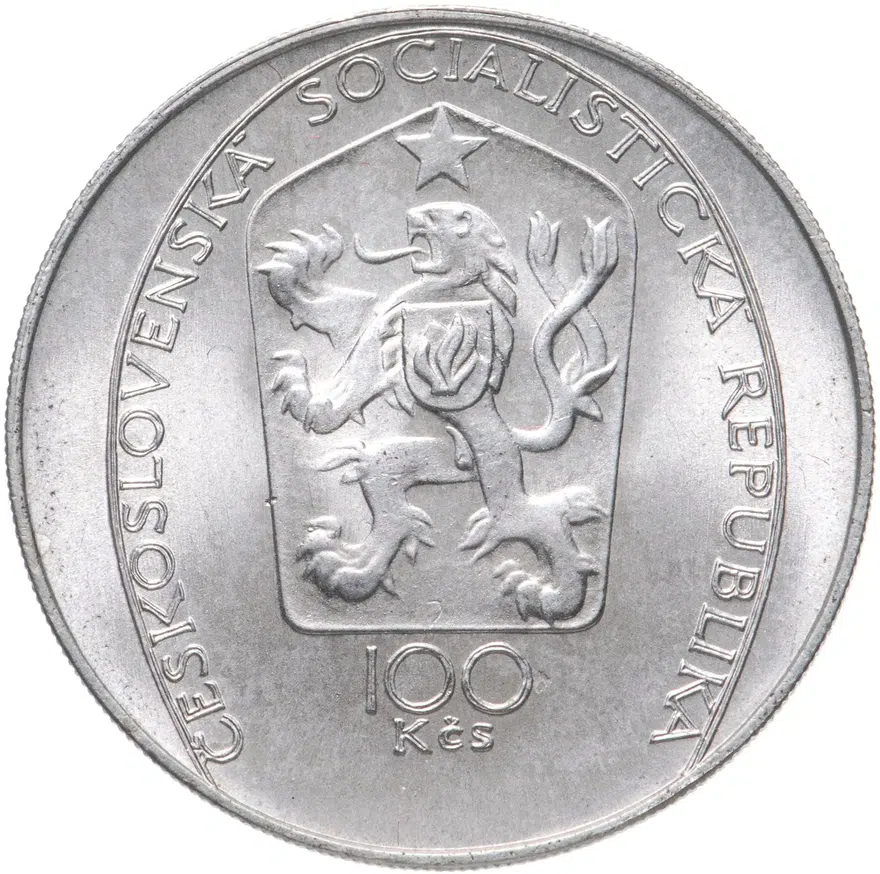 Чехословакия 100 крон (korun) 1985  150 лет со дня смерти Петра Брандля, реверс