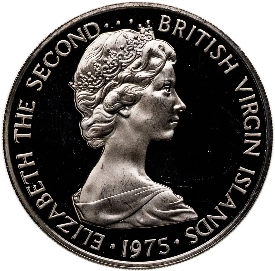 Британские Виргинские острова 50 центов (cents) 1975, реверс