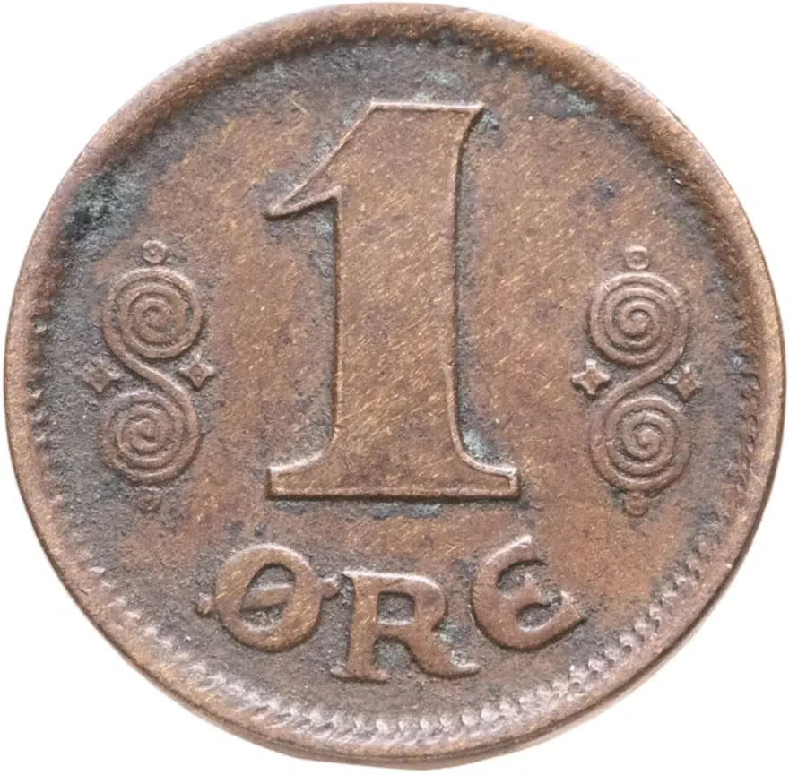Дания 1 эре (ore) 1922