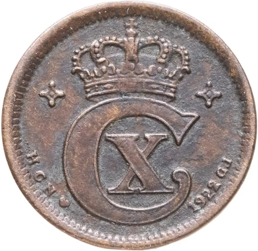 Дания 1 эре (ore) 1922, реверс