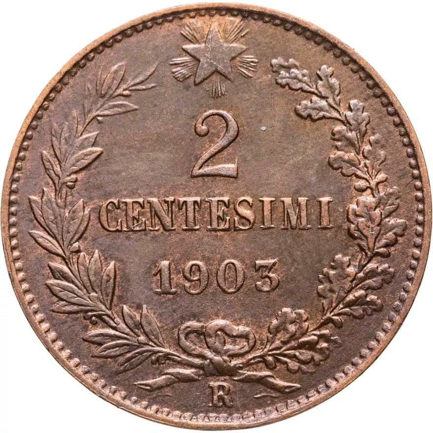 Италия 2 чентезимо (centesimi) 1903