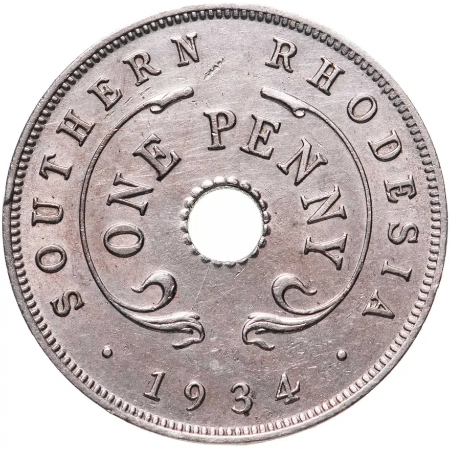 Южная Родезия 1 пенни (penny) 1934, аверс