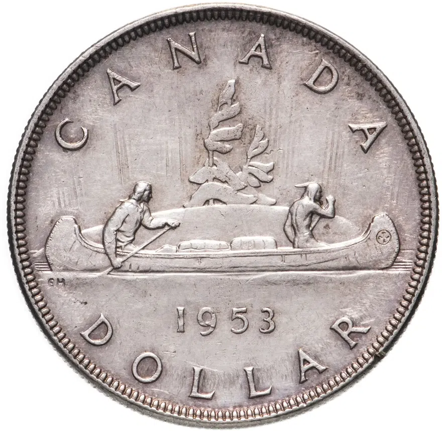 Канада 1 доллар (dollar) 1953, реверс