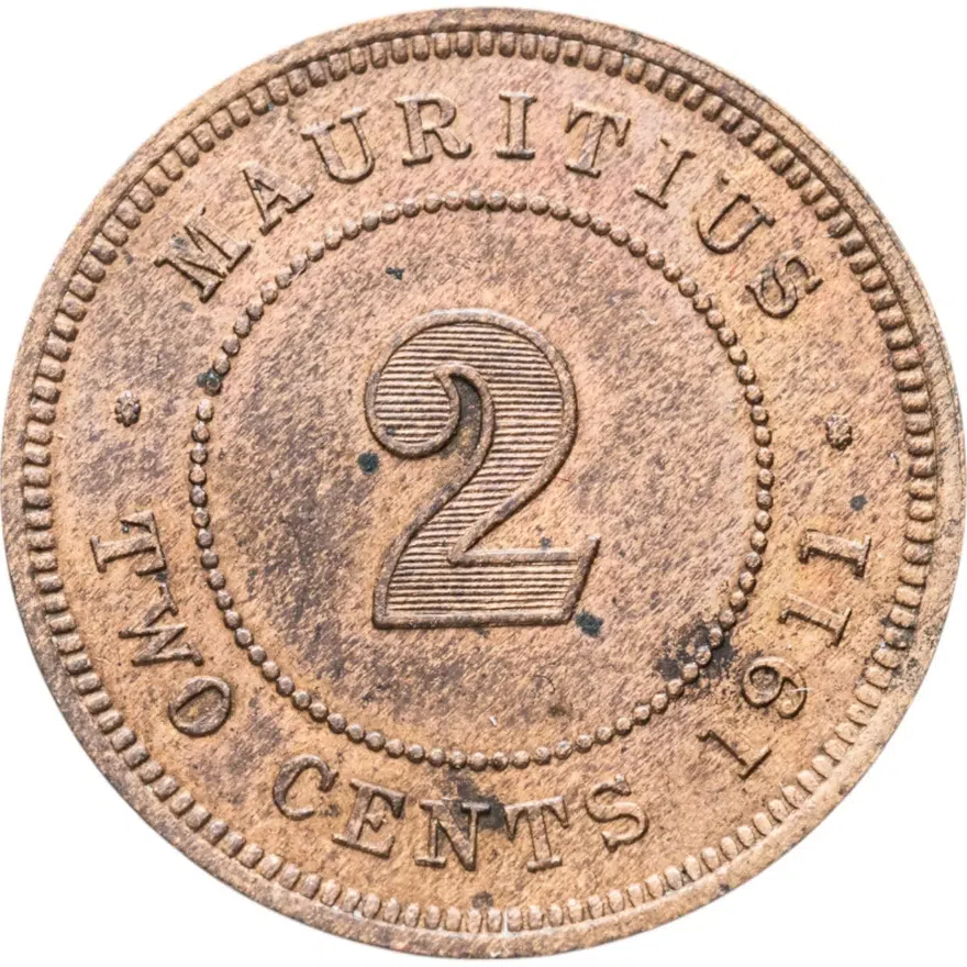 Маврикий 2 цента (cents) 1911