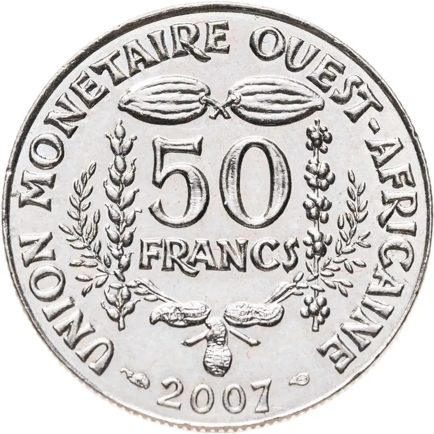 Западная Африка (BCEAO) 50 франков (francs) 2007, реверс