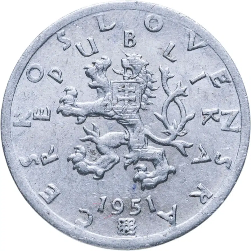 Чехословакия 50 геллеров (haleru) 1951, реверс