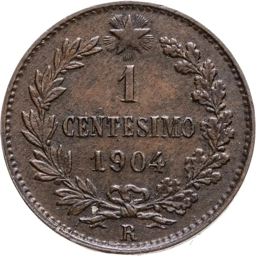 Италия 1 чентезимо (centesimo) 1904, реверс
