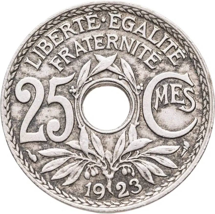 Франция 25 сантимов (centimes) 1923, реверс