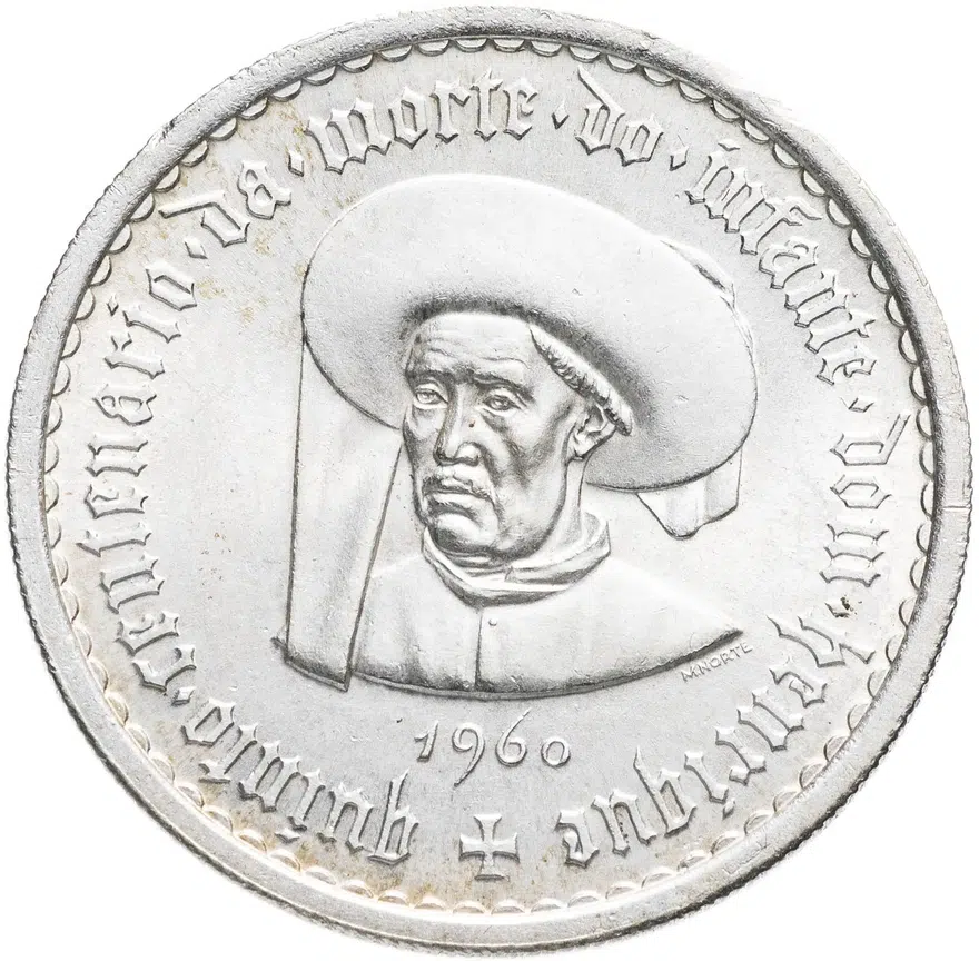 Португалия 10 эскудо (escudos) 1960 "500 лет со дня смерти принца Генриха"