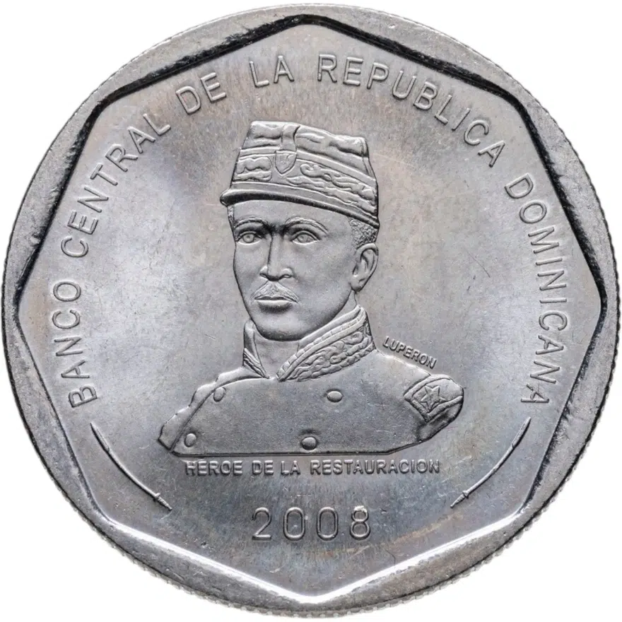 Доминиканская Республика 25 песо (pesos) 2008, аверс