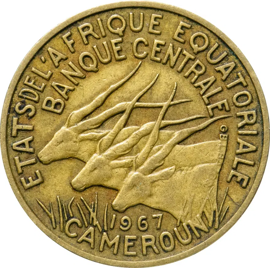 Французская Экваториальная Африка 10 франков (franc) 1967 Камерун, реверс