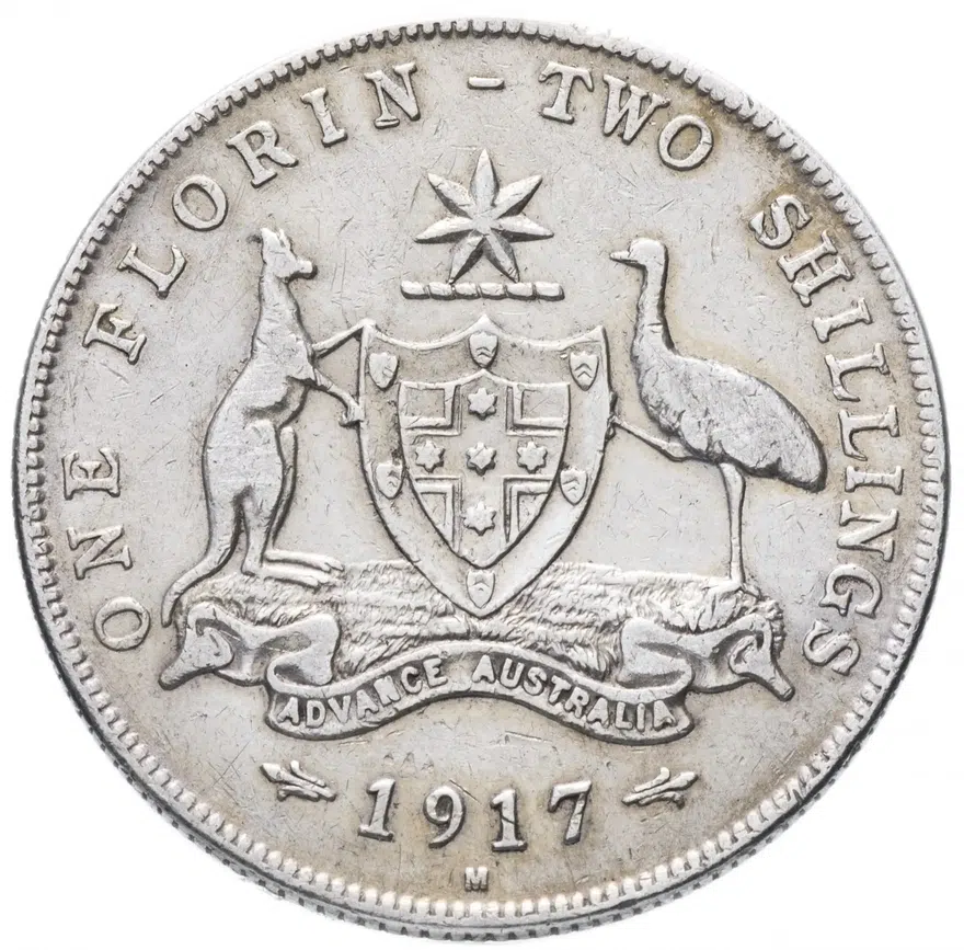 Австралия 1 флорин - 2 шиллинга (florin, shillings) 1917, реверс