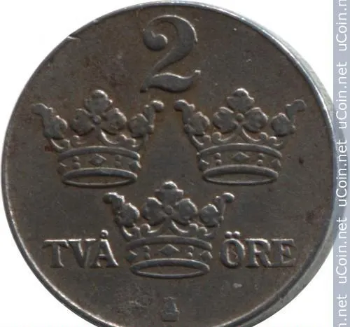 Швеция 2 эре (ore) 1942  Железо /серый цвет/