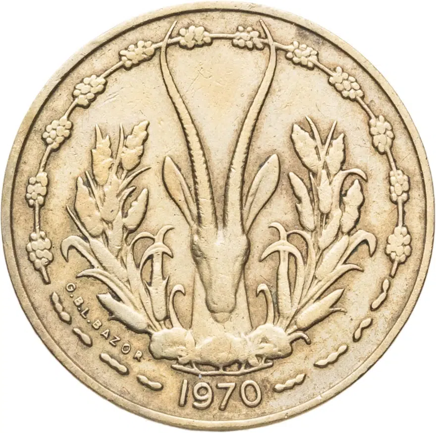 Западная Африка (BCEAO) 10 франков (francs) 1970, реверс