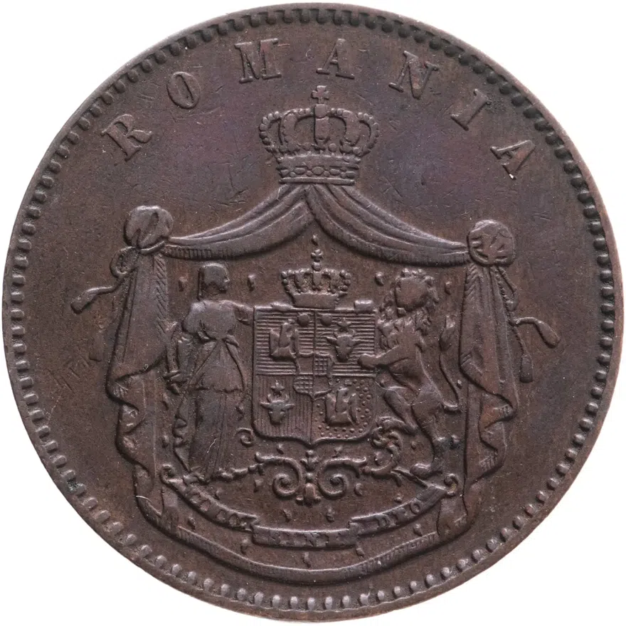 Румыния 10 банов (bani) 1867 WATT &  CO.  знак монетного двора: "WATT &  CO." - Бирмингем, реверс