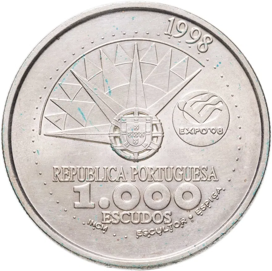 Португалия 1000 эскудо (escudos) 1998 "Международный год океанов на Экспо'98", реверс