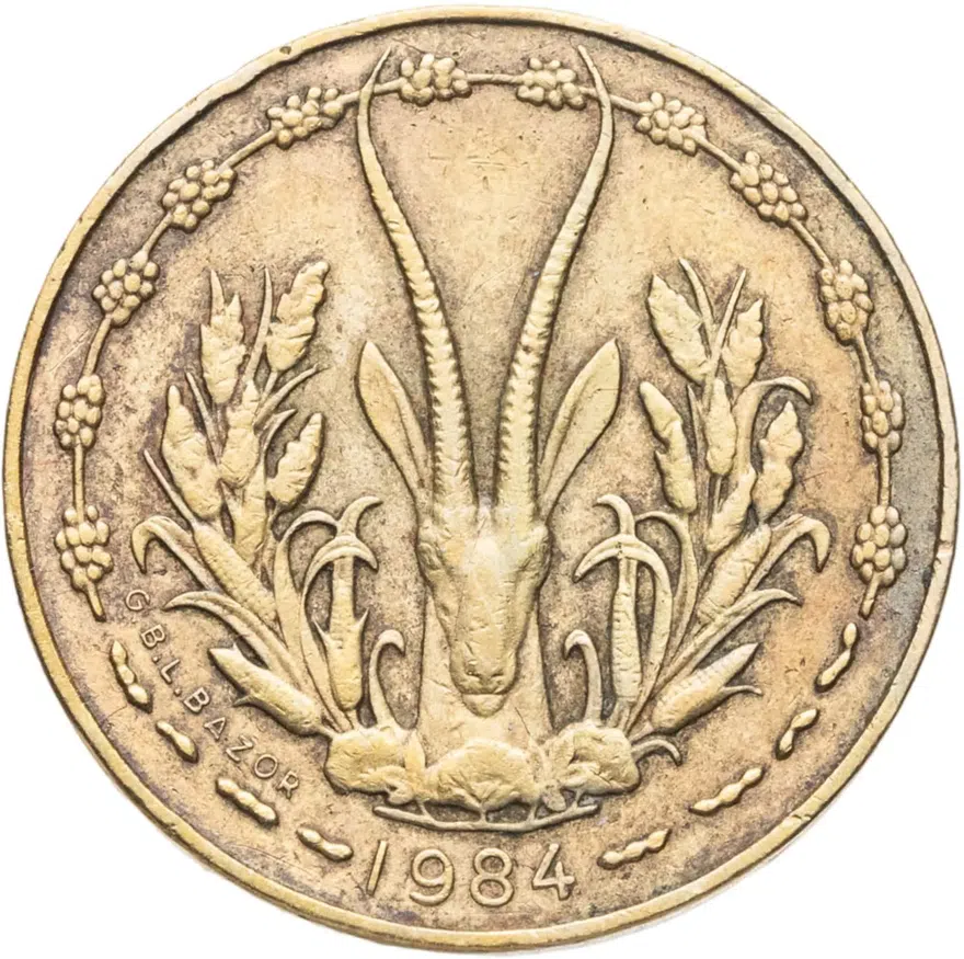 Западная Африка (BCEAO) 5 франков (francs) 1984, реверс