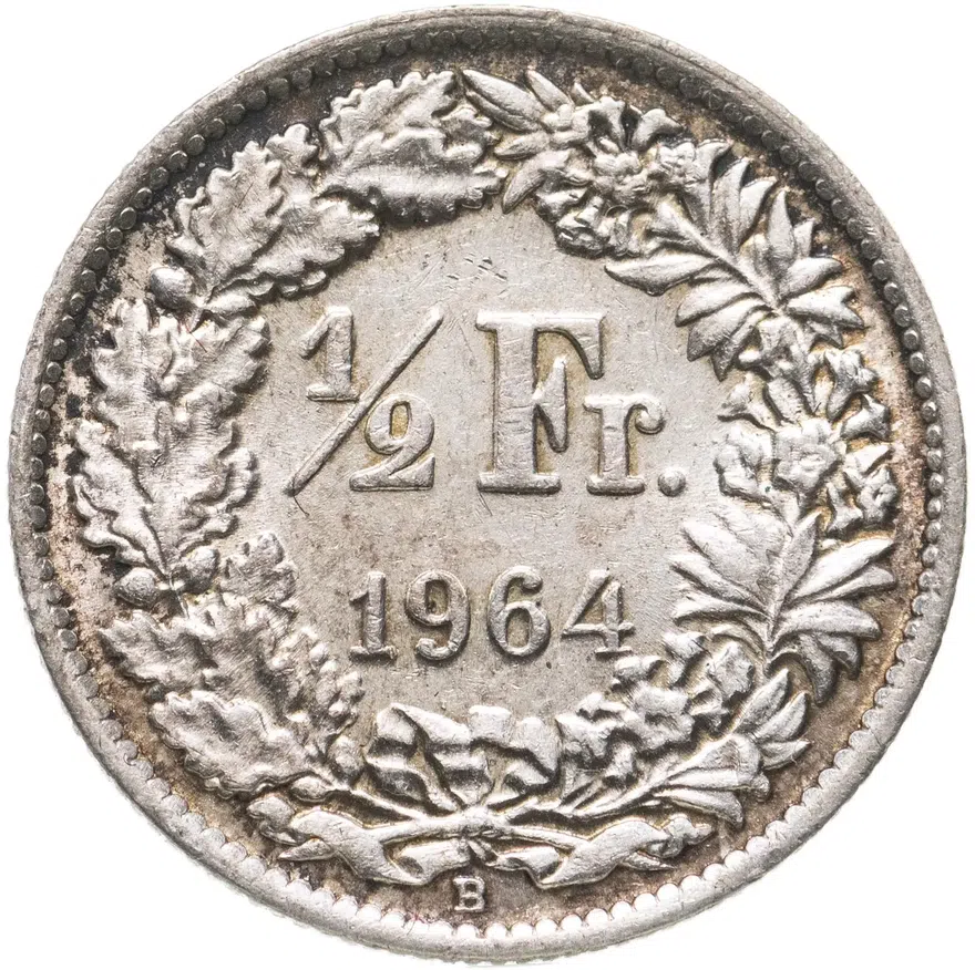 Швейцария 1/2 франка (franc) 1964, аверс