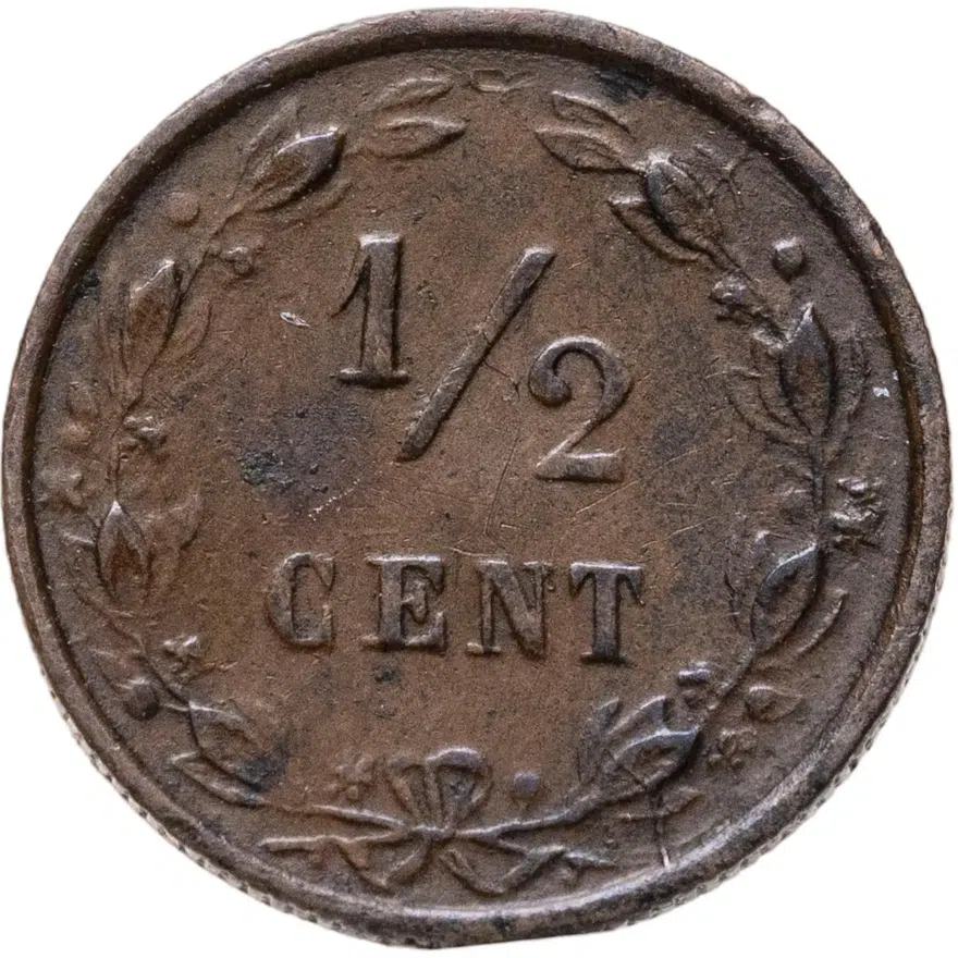 Нидерланды 1/2 цента (cent) 1884