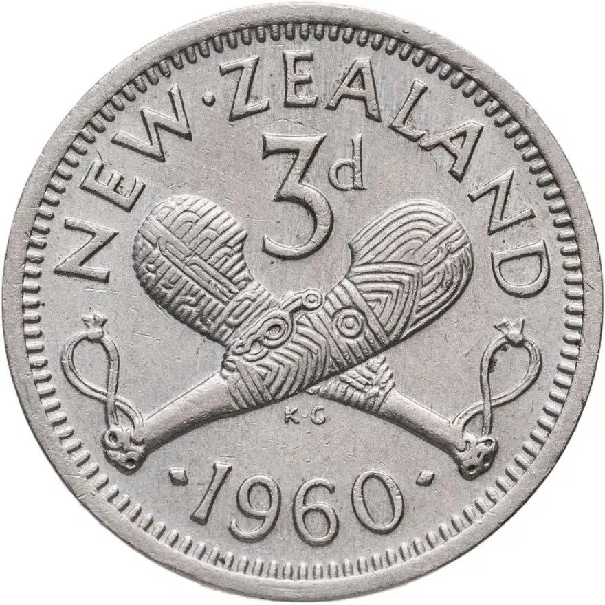 Новая Зеландия 3 пенса (pence) 1960, аверс