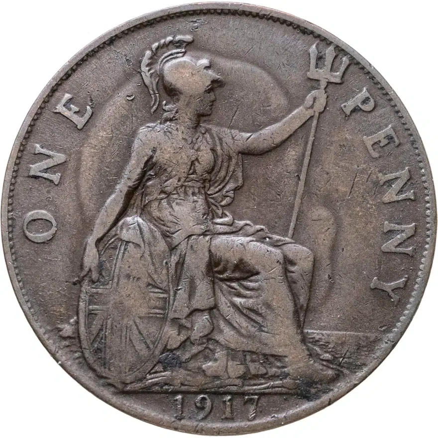 Великобритания 1 пенни (penny) 1917, реверс
