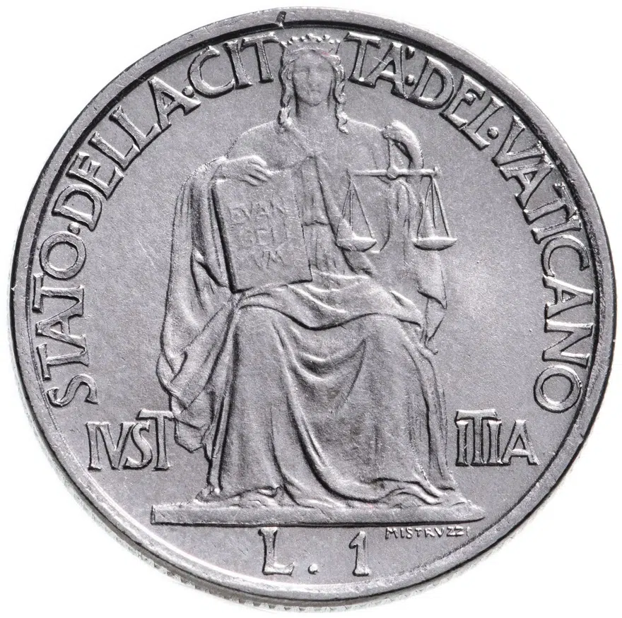 Ватикан 1 лира (lira) 1942