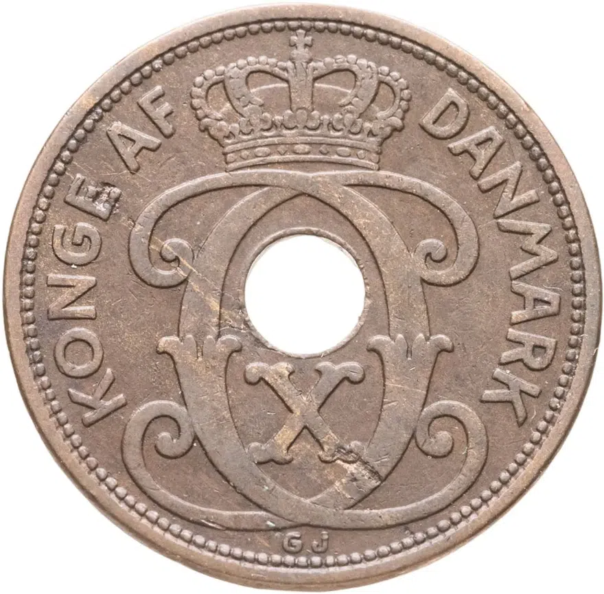 Дания 2 эре (ore) 1928, реверс