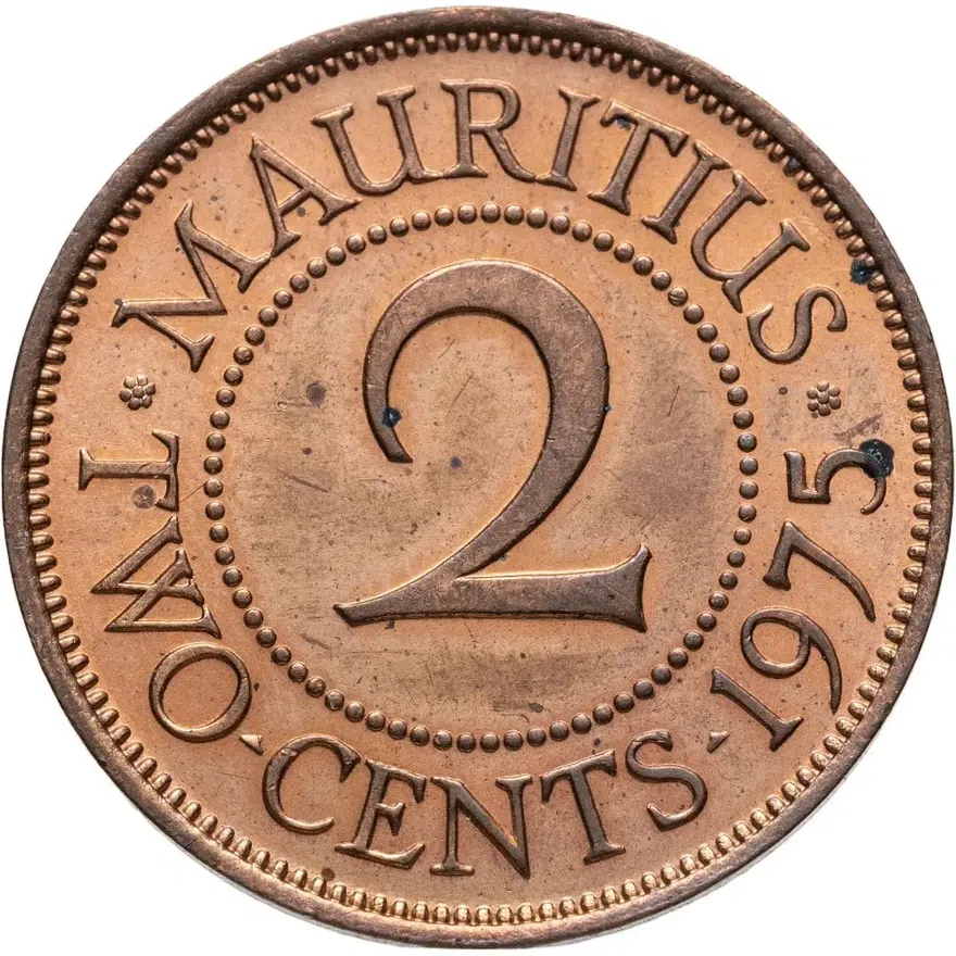 Маврикий 2 цента (cents) 1975, реверс