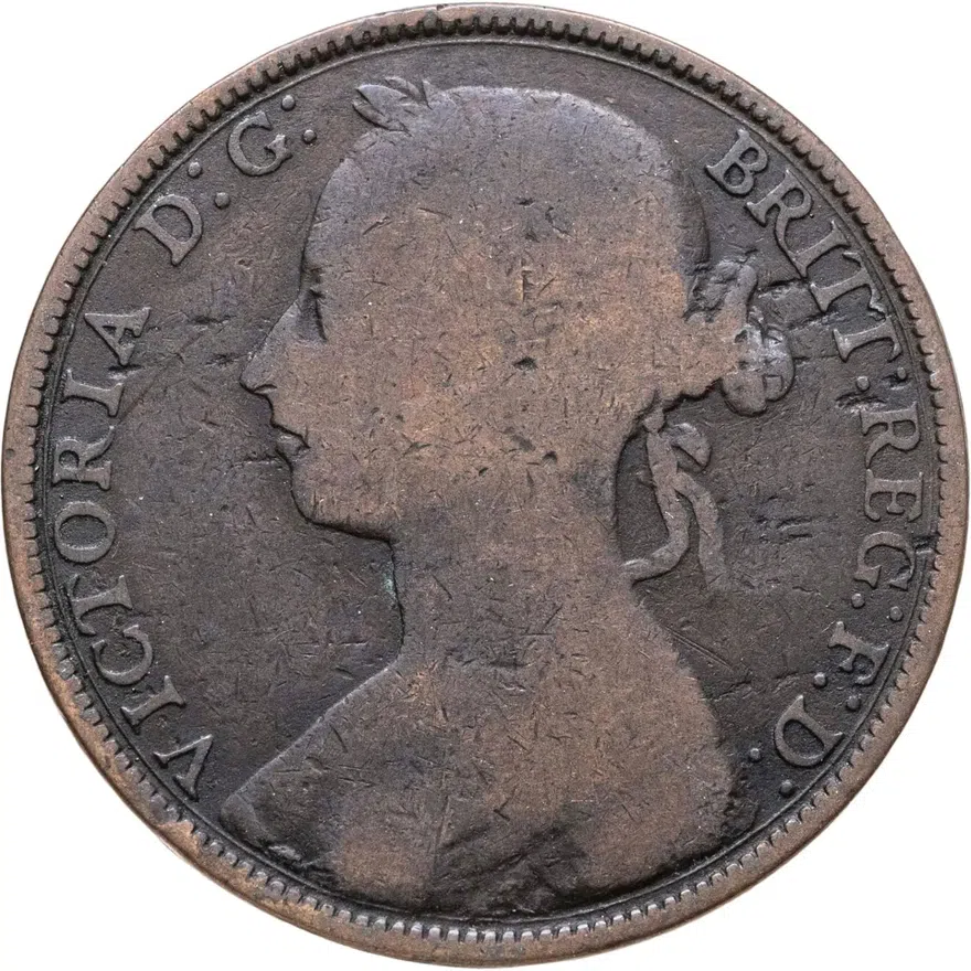 Великобритания 1 пенни (penny) 1884, аверс