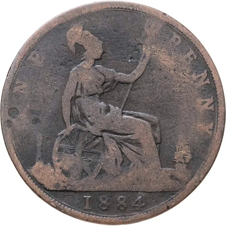 Великобритания 1 пенни (penny) 1884, реверс
