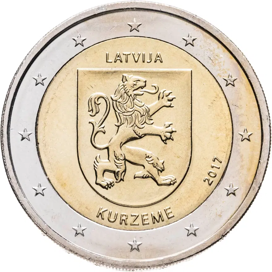 Латвия 2 евро (euro) 2017 Исторические области Латвии - Курземе