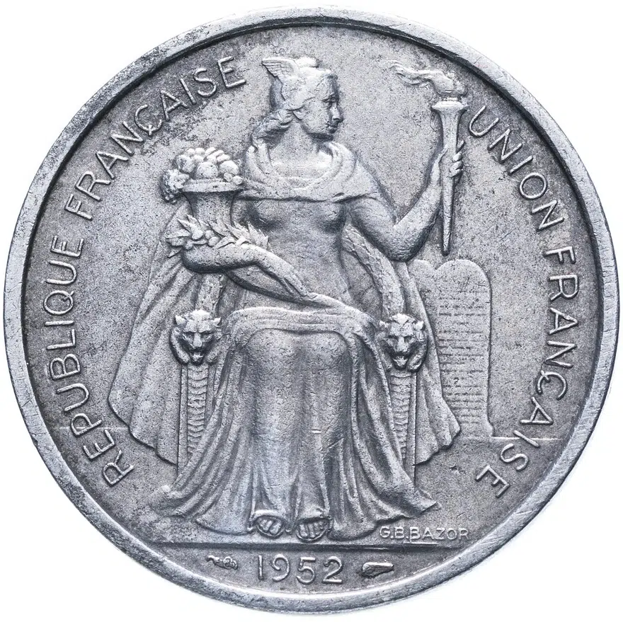 Французская Океания 5 франков 1952