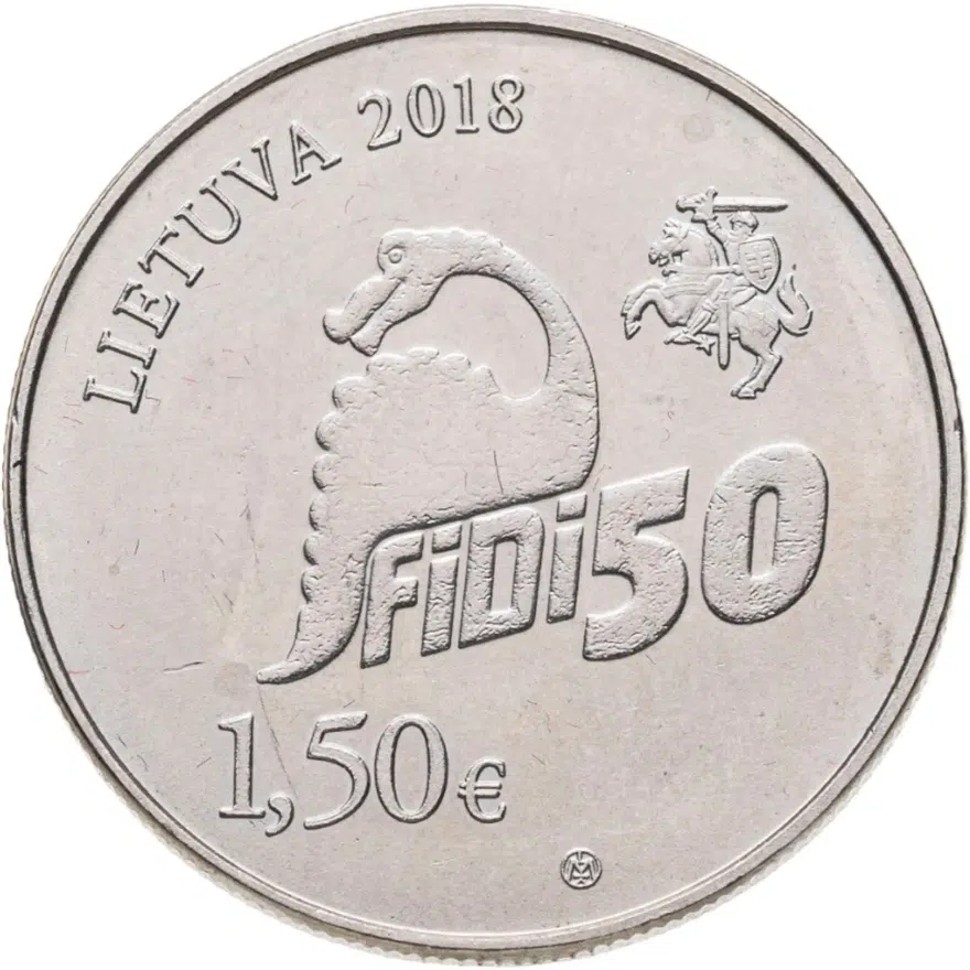 Литва 1,5 евро (euro) 2018  50 лет Дню физиков в Вильнюсском Университете