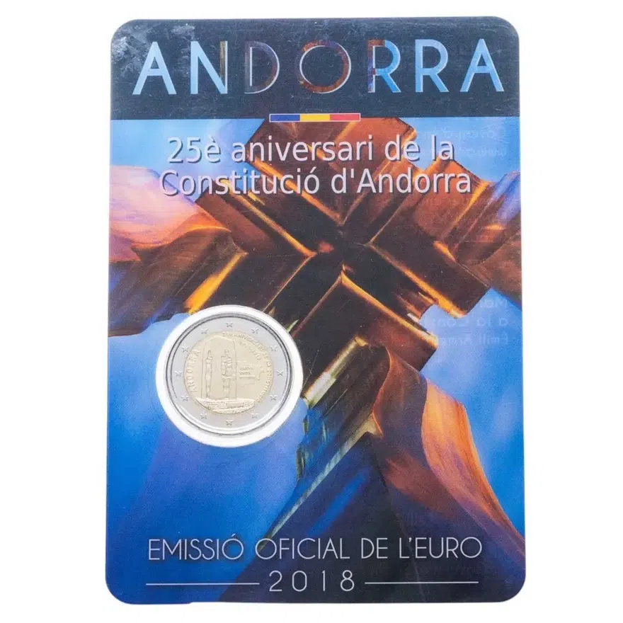 Андорра 2 евро (euro) 2018  25 лет Конституции Андорры, в буклете