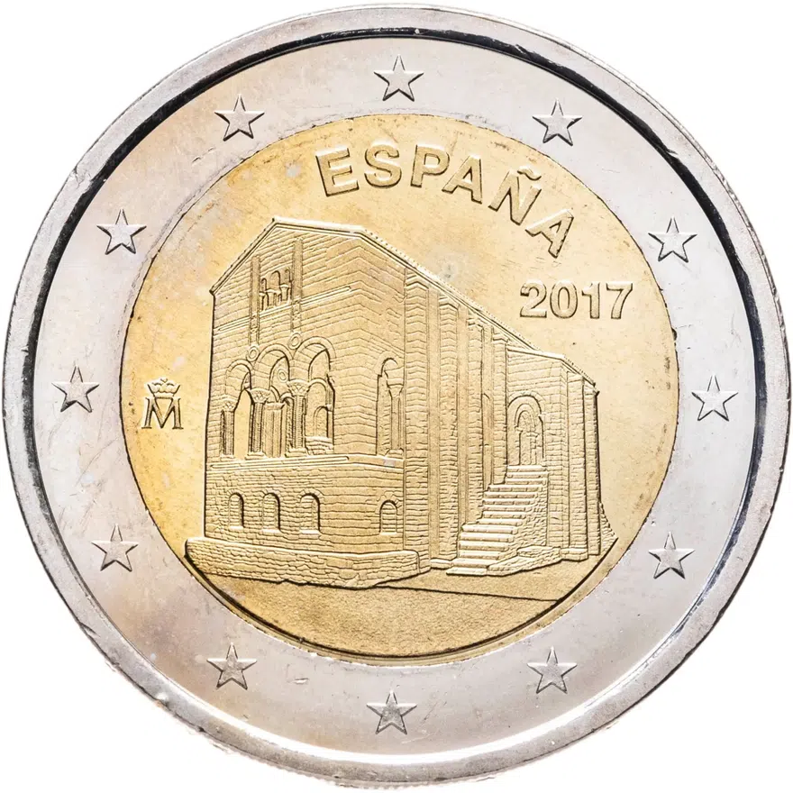Испания 2 евро (euro) 2017 Церковь Санта-Мария-дель-Наранко в Овьедо
