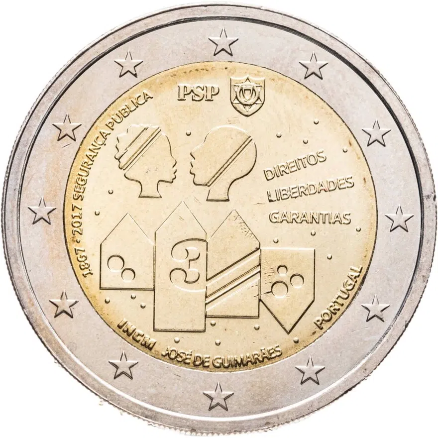 Португалия 2 евро (euro) 2017 150 лет Полиции общественной безопасности