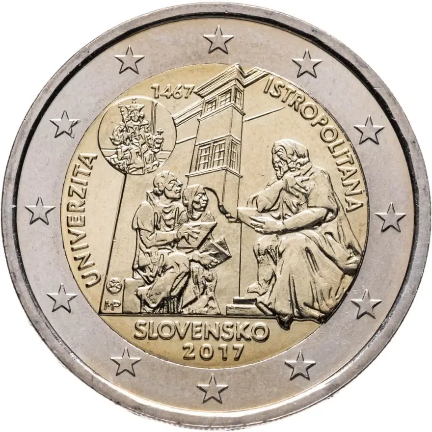 Словакия 2 евро (euro) 2017  550 лет Истрополитанской академии