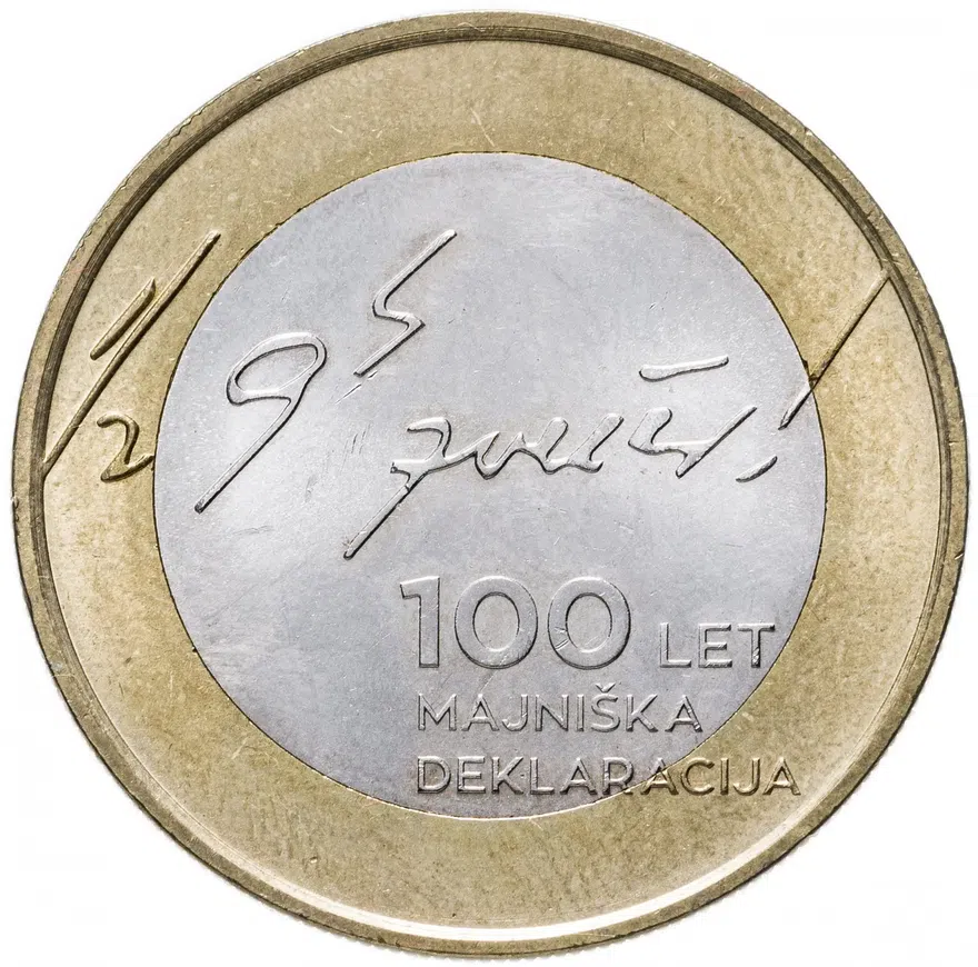 Словения 3 евро (euro) 2017  100 лет майской декларации, реверс