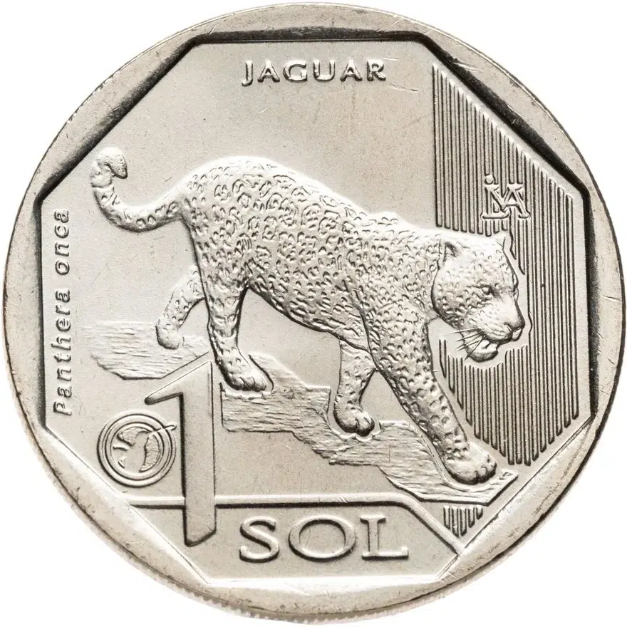 Перу 1 соль (sol) 2018  Фауна Перу - Ягуар (Panthera onca), аверс
