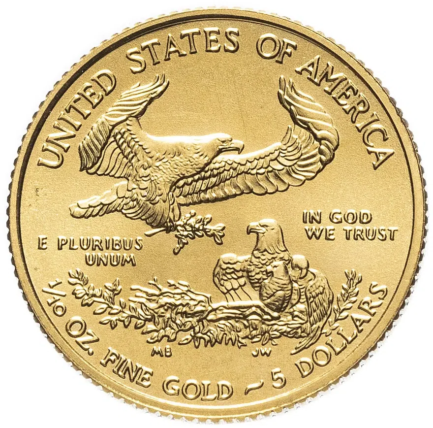 США 5 долларов (dollars) 2017 Американский золотой Орёл (American Gold Eagle)